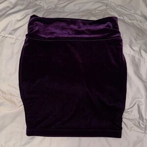 NWOT Purple Velvet Mini Skirt